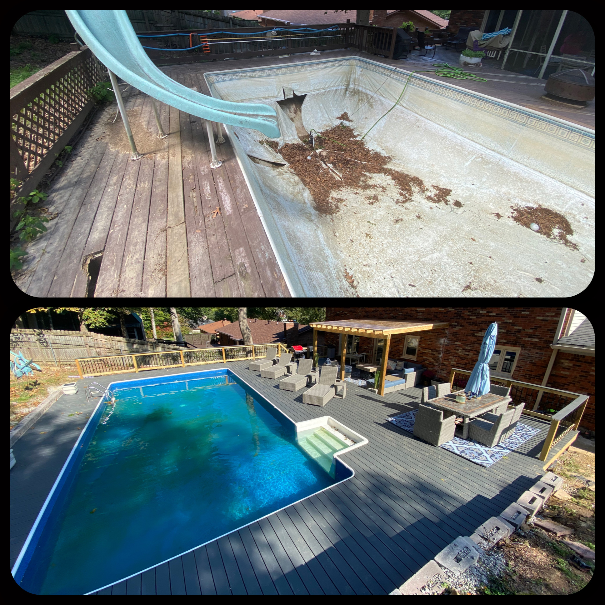 Poolside Deck and Pergola Makeover