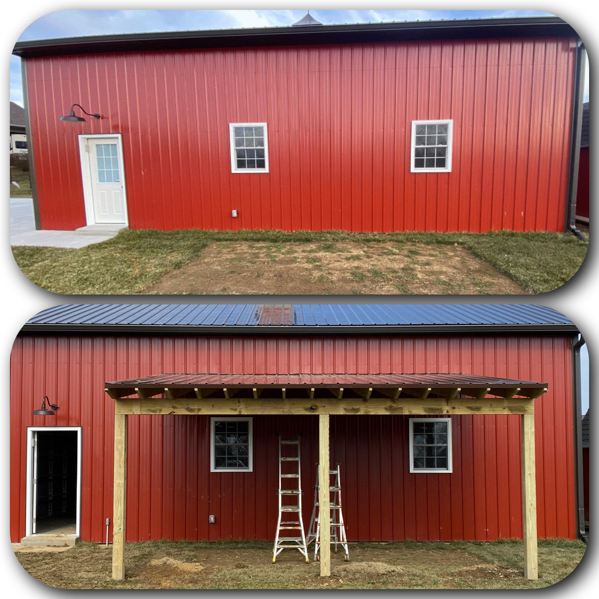 Barn Side Covered Porch Addition